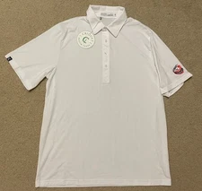 Criquet Polo Shirt Men's L White Polyester Pima Cotton Stretch Golf (Logo) NWT