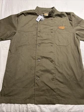 VTG Cracker Barrel Old Country Store Chef Coat Restaurant Uniform Green Medium