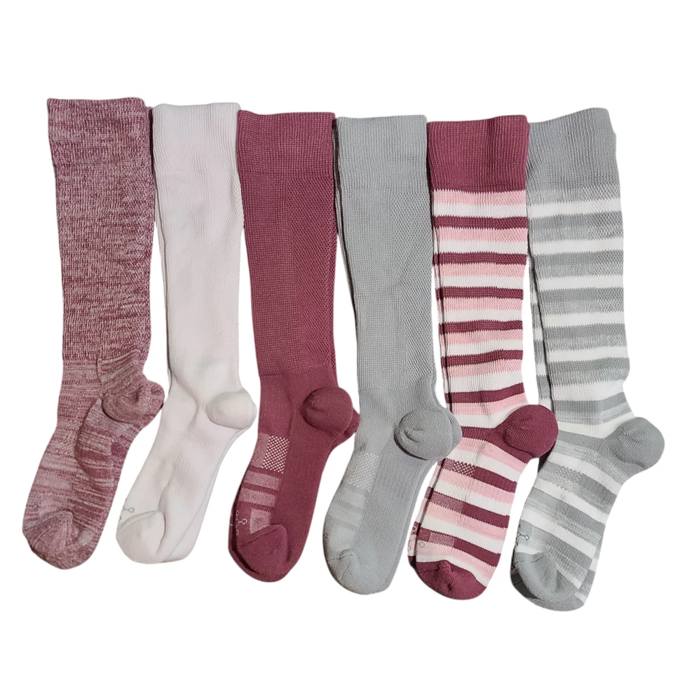 Paquete de 6 calcetines de compresión Tommie Copper Snugstay WOTC - tira rosa mediana Foto 2 de 4