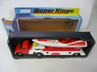 Matchbox Lesney Superkings K-27 Boat Transporter- RED CAB, "Miss Embassy", boxed