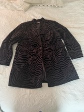 CHICO'S Velvet Zebra Stripe Sheen Lined Jacket Top Size 2 excellent condition