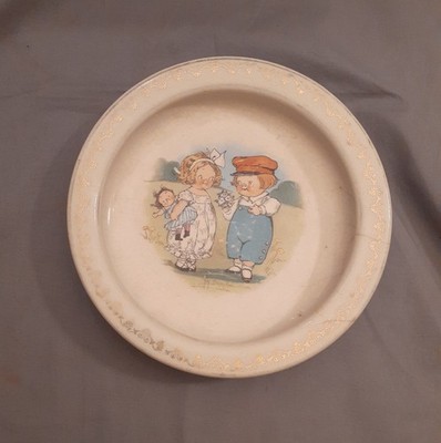 D E McNicol Pottery East Liverpool OH Mc Nicol Vintage Baby Dish Campbell Kids