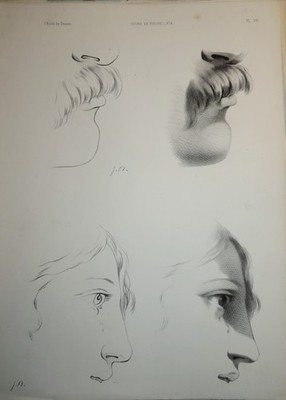 Josephine DUCOLLET 1827-1898 LITHO COURSE DRAWING STUDY NEOCLASSICAL FACE 1850 b