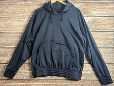Adidas Sweatshirt Hooded Mens Large NO SIZE TAG Black Pockets READ