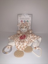 Modern Baby Snuggle Blanket Giraffe Tan White Teether 12  Activity NEW