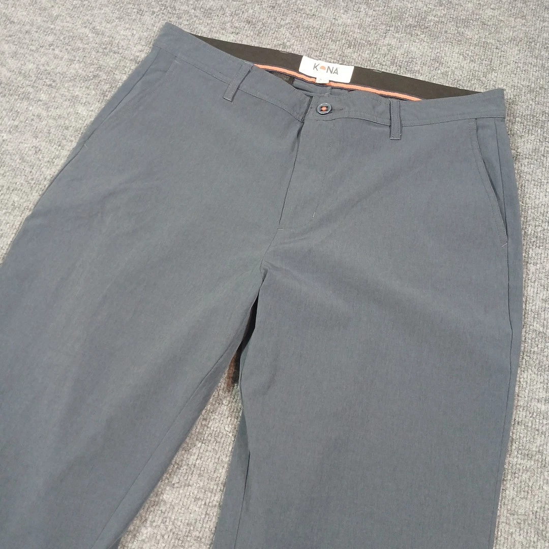 Kona Supply Co Pants Mens 36 x 30 Blue Gray Khaki Chino Lightweight Dress Golf