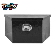 Aluminum 26x12x12" Black Trailer Tongue Tool Box Heavy Duty Trailer RV Storage