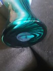Antique Rare Black With Blues Swirl Design Milky White Vase Heavy 13.5"×5.5" — photo 5