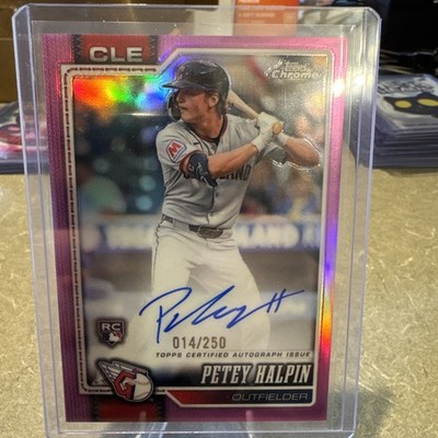 2026 Topps Chrome Rc Rookie Pink Refractor Auto /250 PETEY HALPIN Guardians RAPH