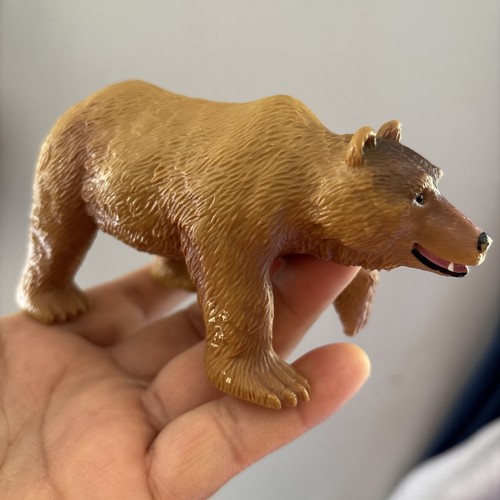 Terra By Battat Adulth heavy Brown Grizzly Bear Figure Wildlife 5"