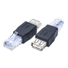 2pcs USB2.0 To Ethernet RJ45 Male Connectors Networking Adapter For Routers