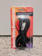 12ft RCA Male Jacks Composite Stereo Cable LR Audio Red White CD DVD Player