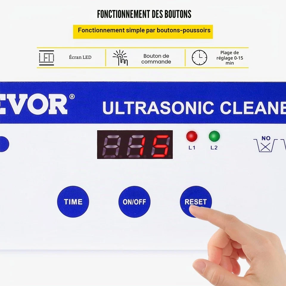 Nettoyeur ultrasons bijoux 800 ml 35 W 40 kHz VEVOR - Photo 4/4