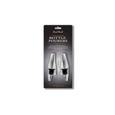 Final Touch Black/Silver Stainless Steel/Silicone Bottle Pourer FTA7003