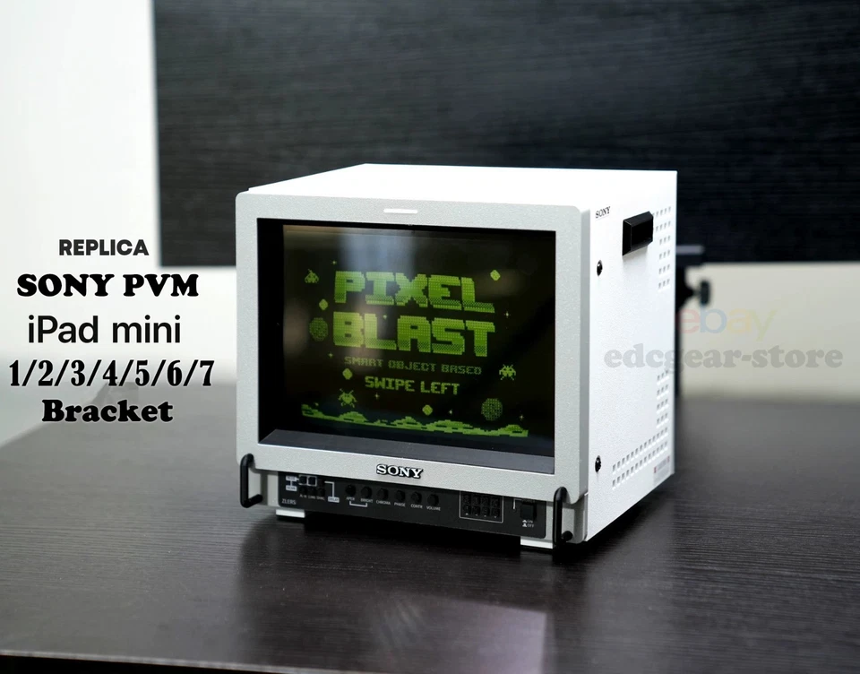 3D Print Replica Retro SONY PVM Monitor Design iPad Mini Stand Case Holder - Image 2 of 4