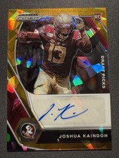 2021 Panini Prizm Draft Picks Joshua Kaindoh Orange Ice Prizm RC Autographs