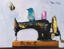 Vintage Singer Sewing Machine Art PRINT Painting By Jose Trujillo Modern Decor