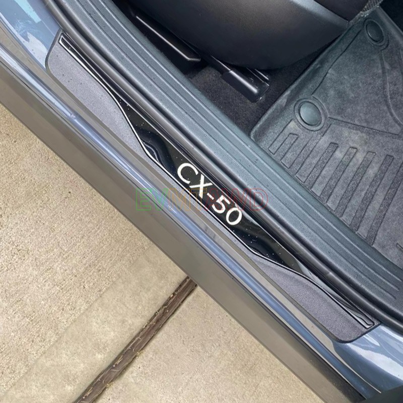 For Mazda CX-50 2026 Chrome Car Door Sill Kick Plate Entry Guard