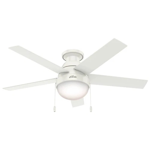 Hunter Anslee 46 Inch Modern Ceiling Fan with LED Light and Pull Chain Control - Picture 1 of 13