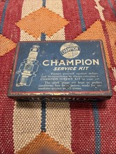 Vintage 1930s Champion Spark Plug Service Kit Tin Box
