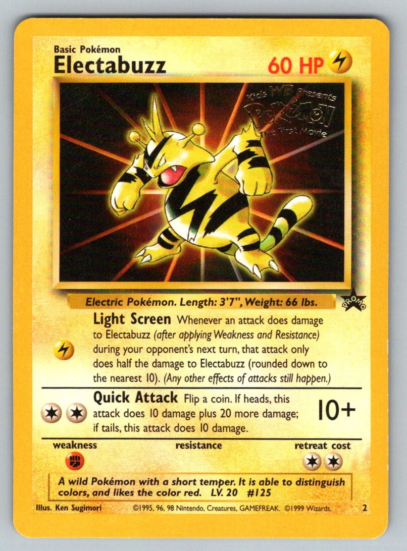 Electabuzz #2 Wizards Black Star Promos STAMP (Ken Sugimori) Pokemon Card - LP