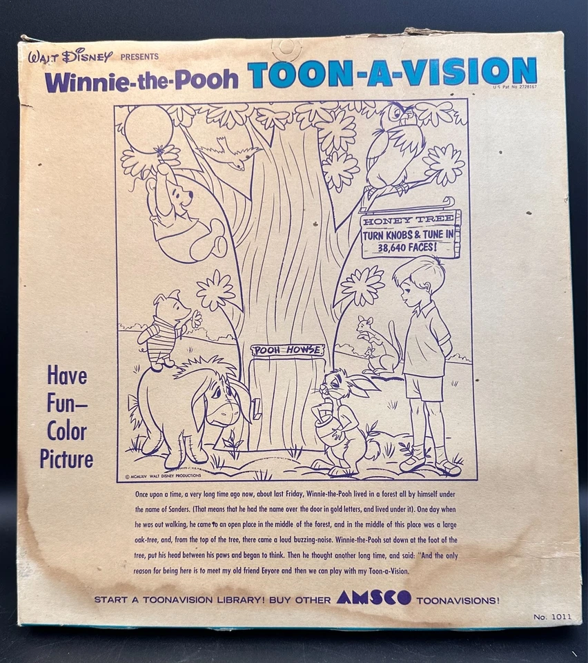 Vintage 1960s AMSCO Winnie the Pooh Toon-A-Vision Toy Walt Disney Honey Tree - Image 2 of 2