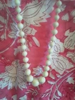 Vintage Czech Milk Glass Beads Necklace Uranium Milk Glass