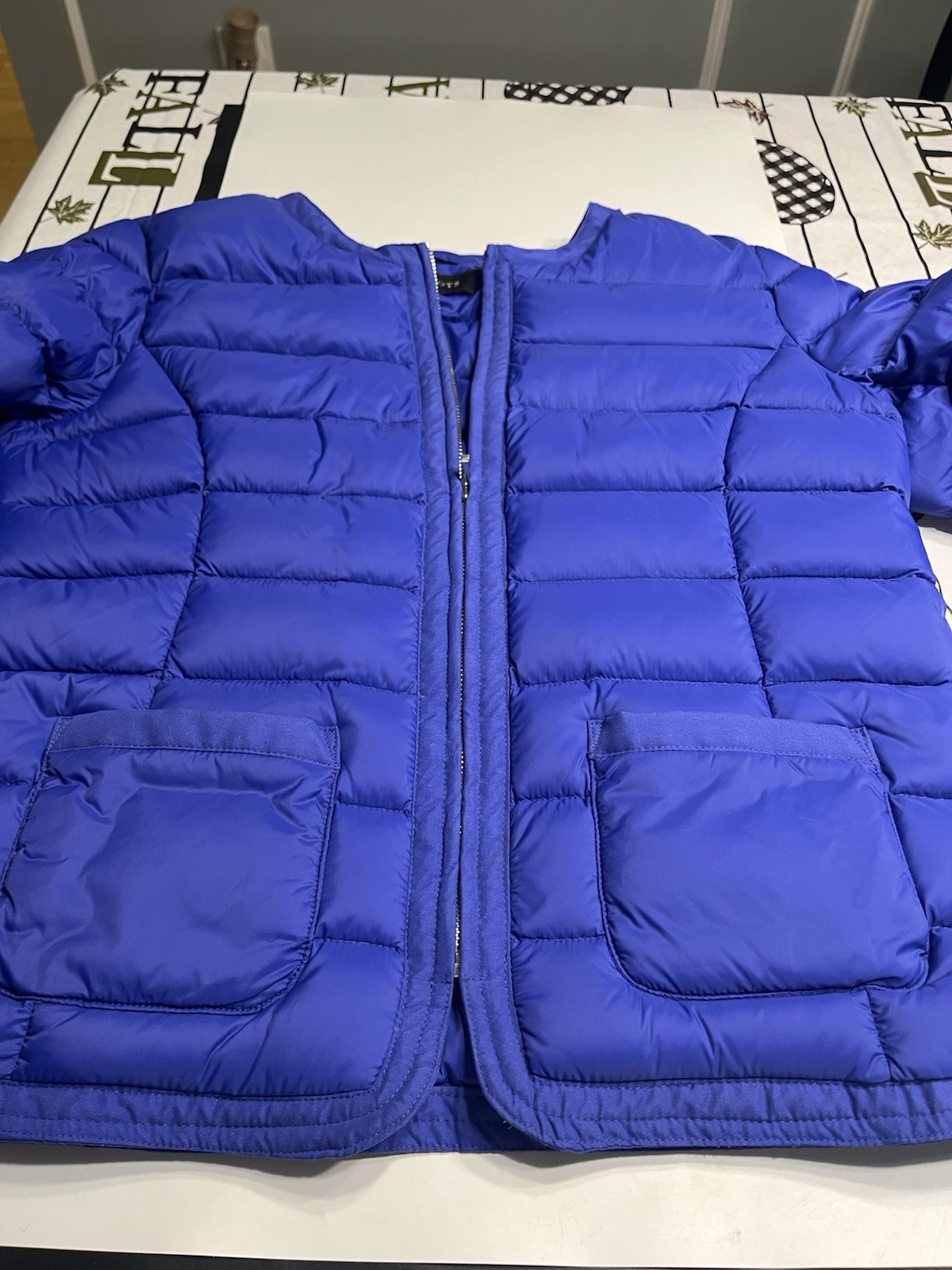 Talbots Down Puffer Jacket Coat Collarless 2 Fron… - image 3