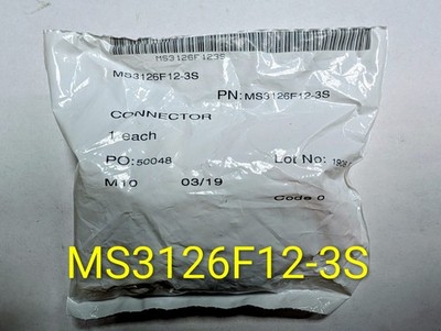 Amphenol Cannon Plug P/N: MS3126F12-3S New Open Box MIL-spec