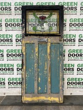 FLORAL LEADED FRONT DOOR STAINED GLASS ORIGINAL ROSE 1930S GALF PANEL OLD