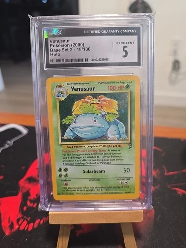 Venusaur Base Set 2 18/130 CGC 5 Excellent Holo Unlimited Rare Pokémon TCG