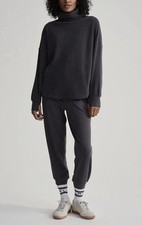 NWT VARLEY Reiner Roll Neck Black Marled Pullover Sweatshirt Top XS