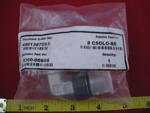 Parker 8 C5OLO-SS Elbow 1/2" Tube Male O-Ring Face Seal X 3/4-16 SAE Male Thread