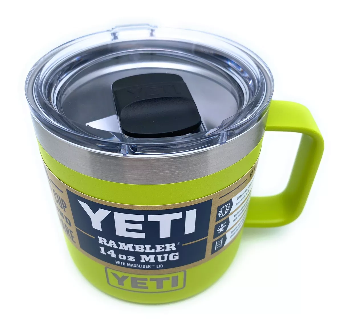 YETI 14 Oz Chartreuse Mug New With Magslider Lid Authentic Fast Shipping