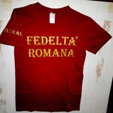 T-SHIRT ROMA "FEDELTA' ROMANA" ULTRAS, CURVA SUD, TOTTI, DE ROSSI, EL SHAARAWY