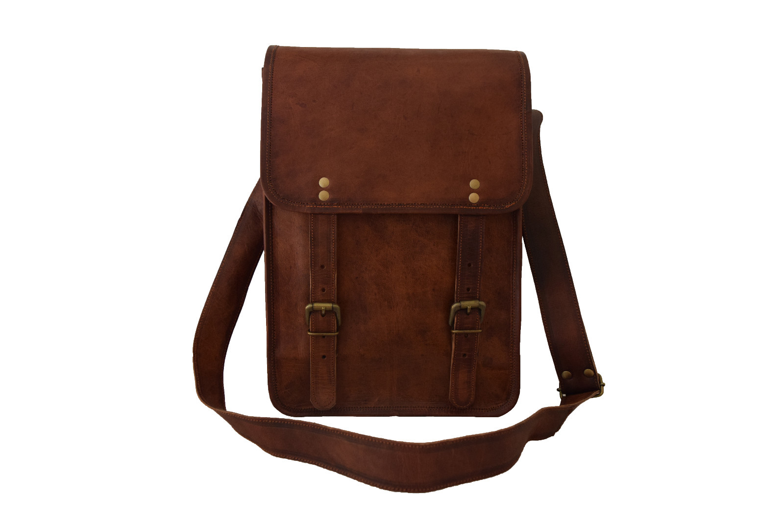 Bolso bandolera mensajero de cuero vintage de 11" para iPad/Tab Satchel bolso...
