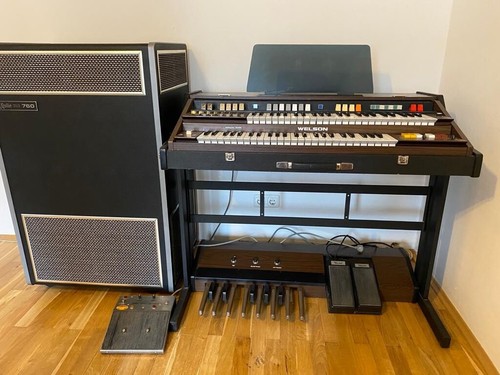 klavier gebraucht schwarz von Welson mit Lautstärke Box von Leslie - Bild 2 von 8