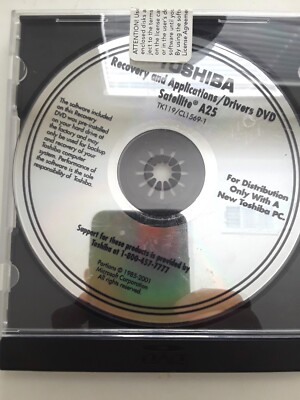 Toshiba Satellite A25 Series Windows OS Recovery & Applications.