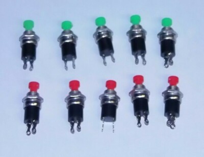 10 PUSH TO MAKE SCHALTER 5 X GRÜN + 5 X ROTE PECO WEICHENMOTOREN