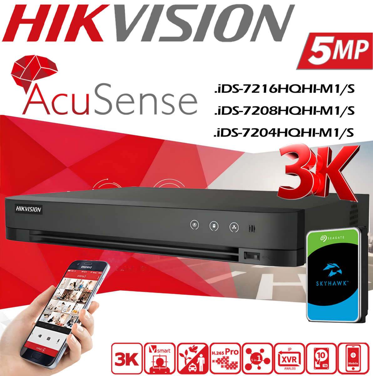 HIKVISION DVR Recorder 5MP 4CH/8CH/16CH Home CCTV Surveillance