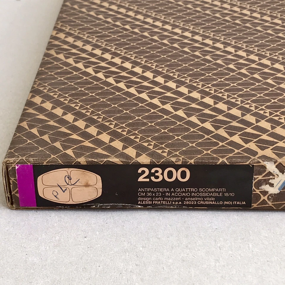 VTG ALESSI Snacks Tray #2300 ANTIPASTIERA INOX 18/10 36x23 cm Appetizer Divided - Image 3 of 4