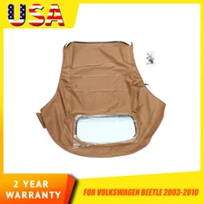 Convertible Soft Top w/ Heated Glass Window for 2003-2010 VW Beetle 2.5L l5 Tan