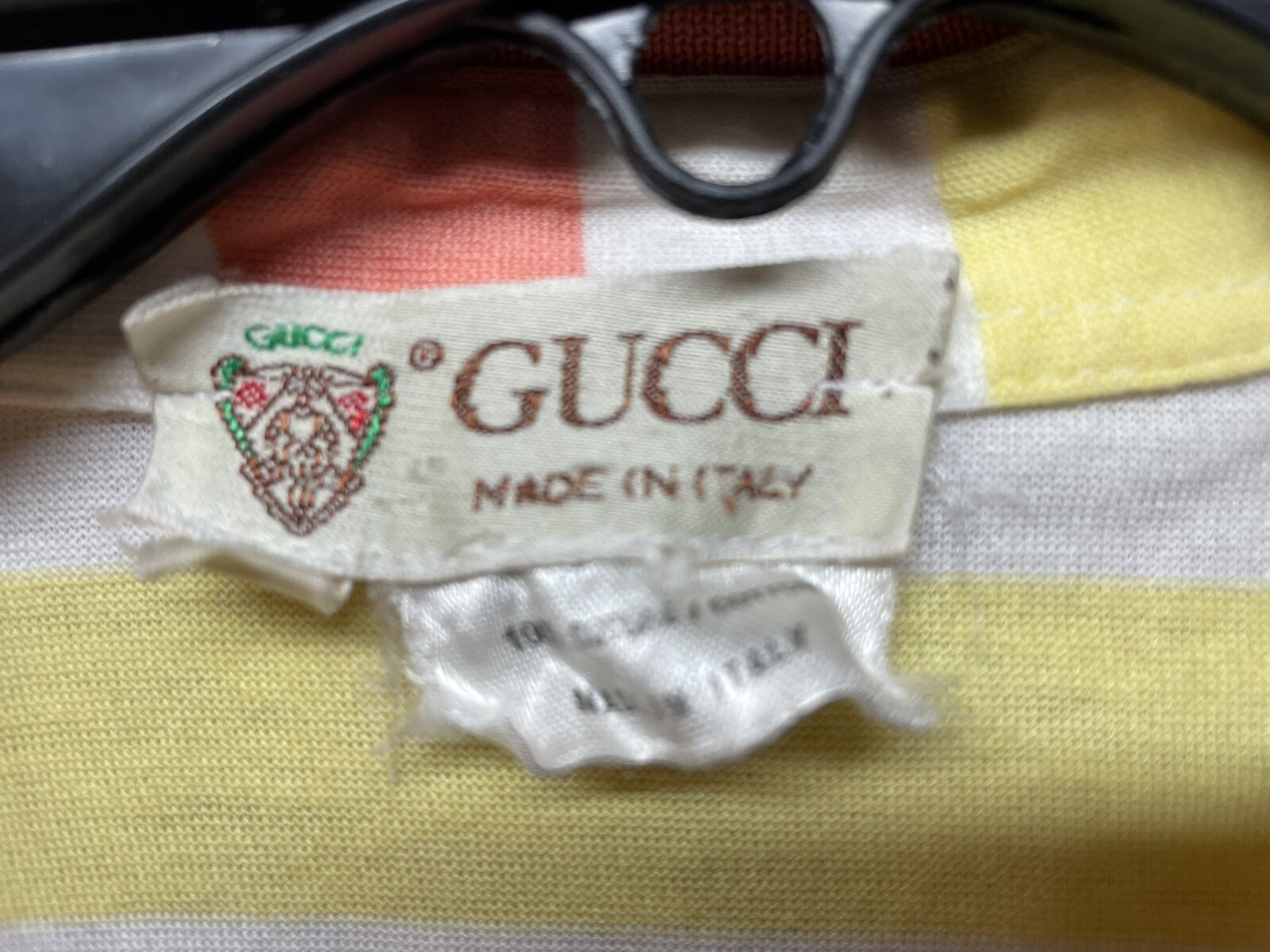 Gucci Vintage Rare Knight Label  Polo Stripe Cap Sleeve Pullover Sz M image 6