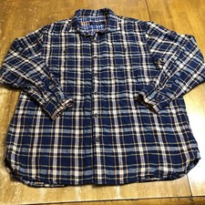 Tommy Bahama Blue Gold Orange Flannel Button Shirt Size XL