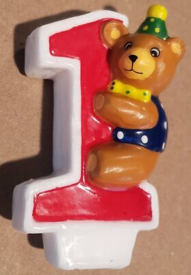 Teddy Bear 1st Birthday Candle | eBay