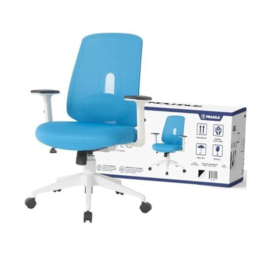 Palette Ergonomic Mesh Office Chair, Breathable Office Computer Desk Blue
