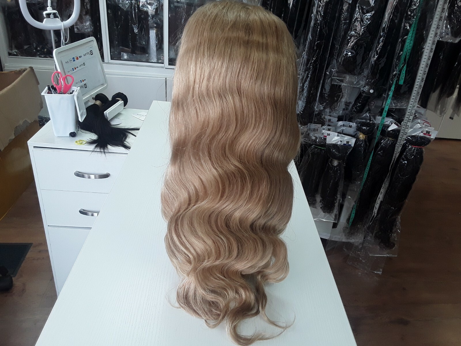 12A 22INCH BRAZILIAN GLUELESS WITH 5X5 SILK BASE TOP FULL LACE WIG 200% DENSITY
