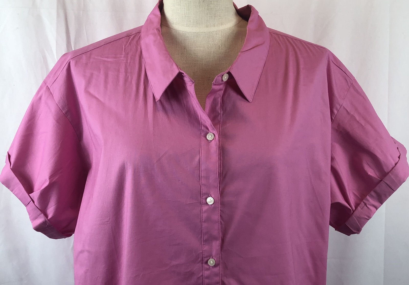 candace-cameron-bure-stretch-poplin-short-sleeve-shirt-top-pink-xl