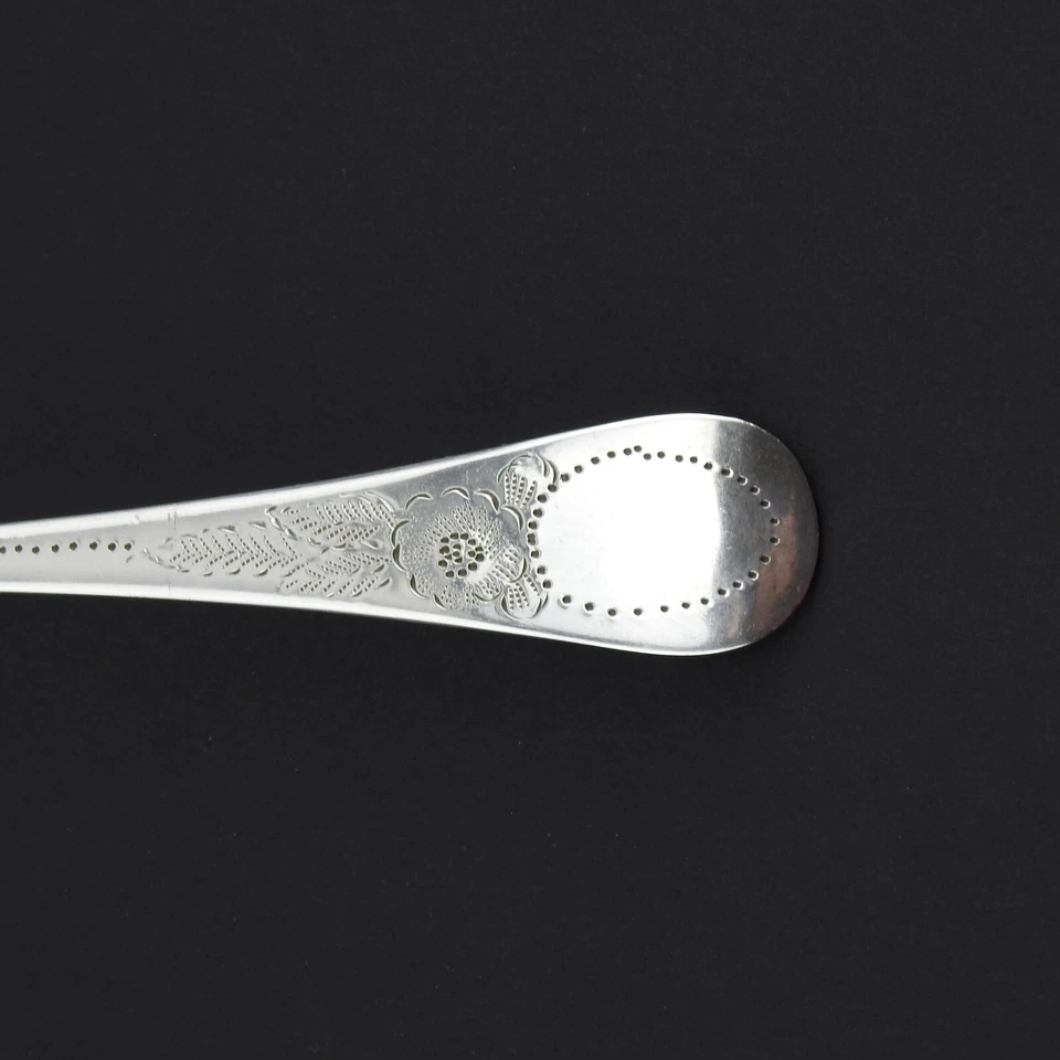 Antique English Silver Berry Spoons LondonPineapple Flowers 8" - Image 4 of 4