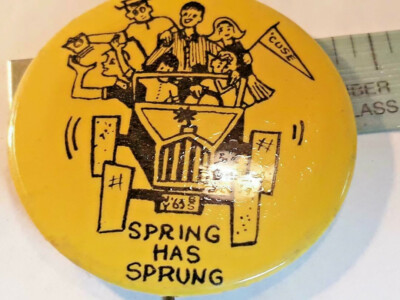 Vintage 1963  Spring has Sprung  Syracuse New York NY Button Pin ~ Ships FREE